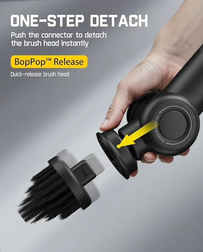 Fanttik Flip G9 Pro Electric Scrubber, VoltiPulse Motor, Dual-Speed Cleaner with 6 Brush Heads, Adjustable Angle & Extendable Handle, IPX7 Waterproof, Type-C Charge for Bathroom, Tile, Grout - Black - NeatNest