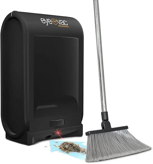 EyeVac Pro Touchless Vacuum Automatic Dustpan - Ultra Fast & Powerful - Great for Sweeping Salon Pet Hair Food Dirt Kitchen, Corded Canister Vacuum, Bagless, Automatic Sensors, 1400 Watt (Black) - NeatNest