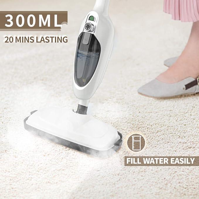 Steam Mop for Hardwood Cleaning, Steam Cleaner, Multipurpose Adapter Accessories, Floor Steamer, Lightweight, 20ft Power Cord, 2 Pads, 1200W, 300ml Water Capacity, 18 Secs Heat Up by Sandoo, SC1050 - NeatNest