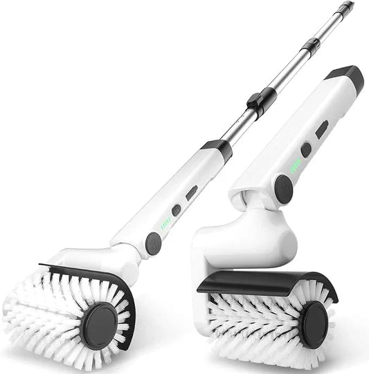 Roller-Type Electric Cleaning Brush - 2025 New Cordless Shower Scrubber with 200min Runtimes, 2-Speeds & 56" Extendable Handle, 4 Brush Heads, Shower Cleaner Brush, for Bathtub/Tile/Floor - NeatNest