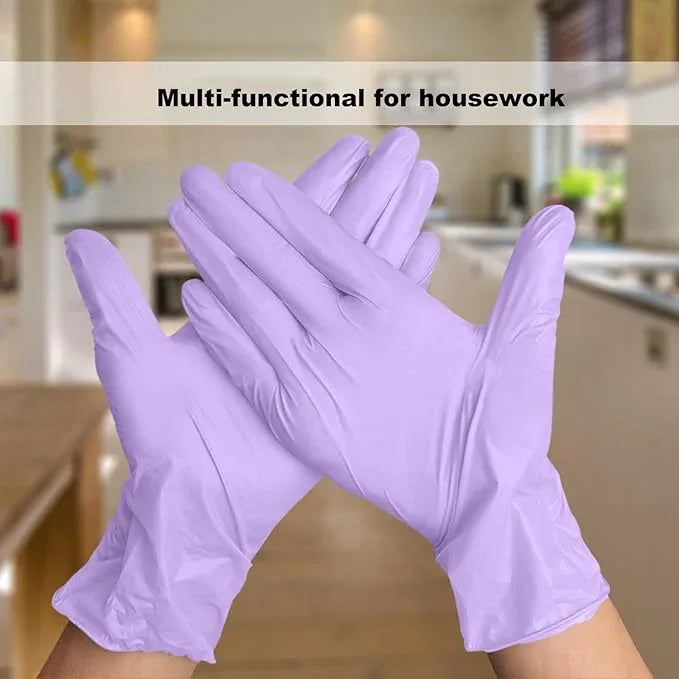 Disposable Gloves Large, Nitrile and Vinyl Blend Material Gloves, Latex Free 4 Mil 100 Pc Food Grade Glove for Cleaning, Food Prep,Hair Dye,Tattoo, Purple - NeatNest