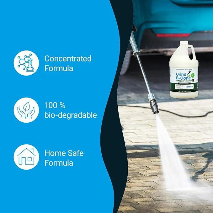 KINZUA ENVIRONMENTAL Urine B-Gone-OD Professional Pet Urine Enzyme Cleaner, Pet Yard Odor Eliminator for Artificial Grass, Concrete & More, 1 Gallon - NeatNest