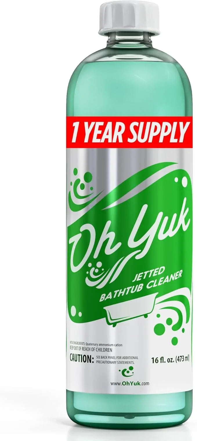 Oh Yuk Jetted Tub Cleaner for Jacuzzis, Bathtubs, Whirlpools, The Most Effective Jetted Tub Cleaner, Septic Safe, 4 Cleanings per Bottle - 16 Ounces - NeatNest