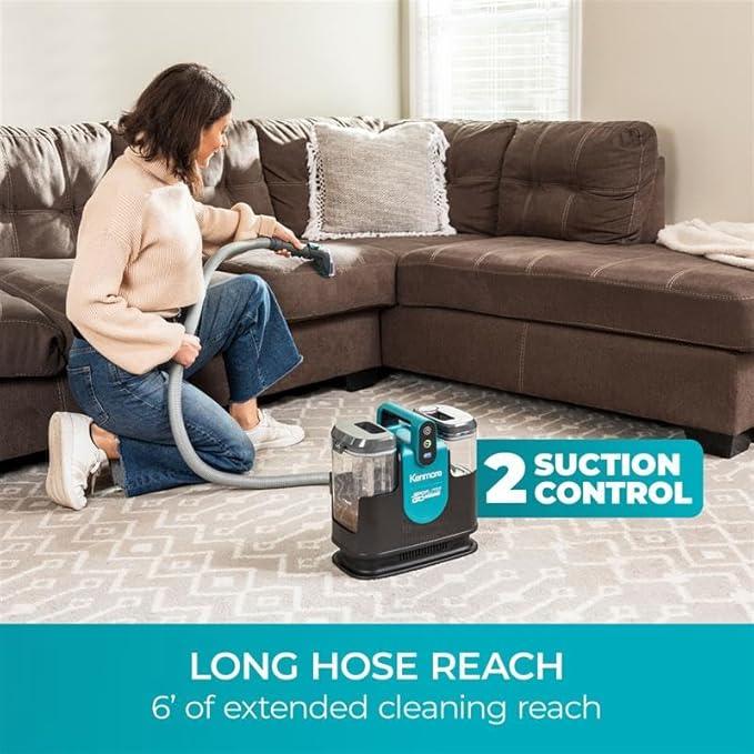 Kenmore KW1090 SpotLite Go 24V Cordless Brushless Portable Carpet Spot Cleaner, 16Kpa Power Suction, 55Mins Runtime with Hose Cleaning Tool for Pets, Area Rugs & Couches - NeatNest