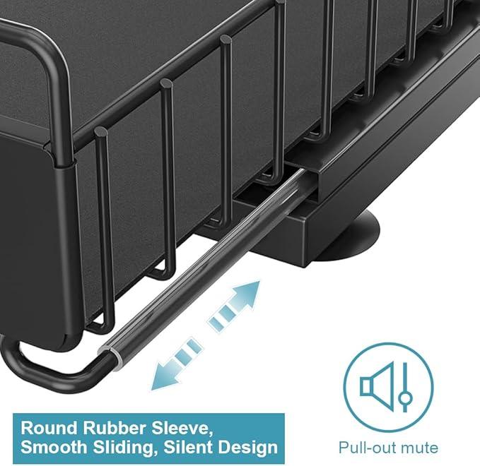 Under Sink Organizer Kitchen, 2 Tier Under Sink Organizers and Storage, Pull out Cabinet Organizer Shelf, Metal Drawer for Kitchen Bathroom Pantry Cabinet Closet Organization Rack, Black, 1 Pack - NeatNest