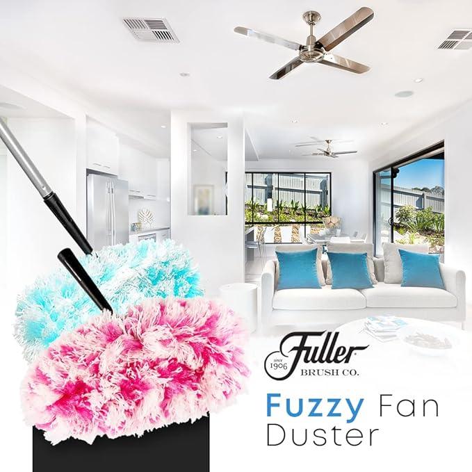 Fuller Brush Fuzzy Fan Duster – Dust & Clean Ceiling Fans, Walls, Woodwork – Polystatic & Microfiber Grabs & Holds Dust, Lint, Cobwebs & Dirt - Fan Duster Head Only (Pink) - NeatNest