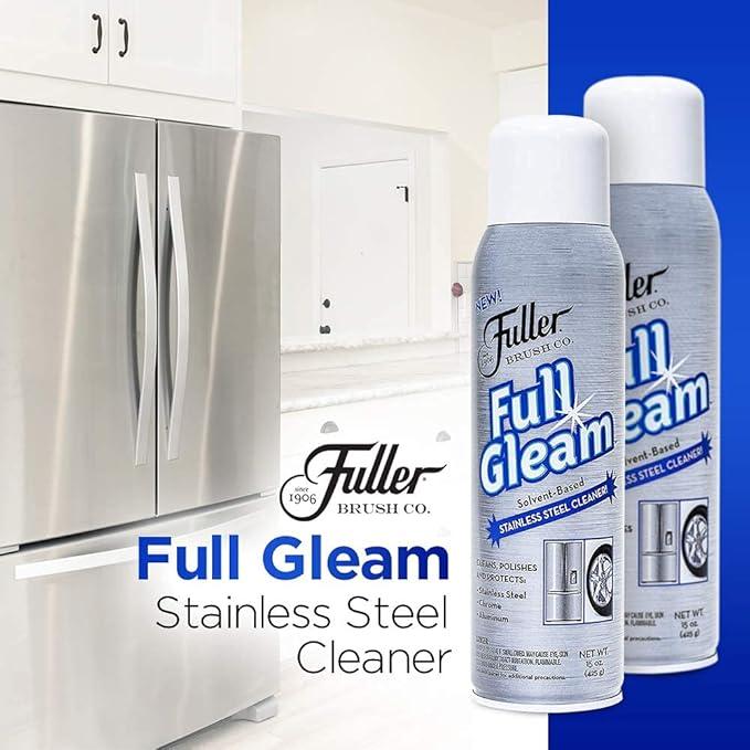 Fuller Brush Full Gleam Stainless Steel Cleaner - Chrome & Aluminum Conditioner Spray For Cleaning Pots, Pans, Cooktop & Kitchen Appliances - Easy Clean & Polish For Home & Business - NeatNest