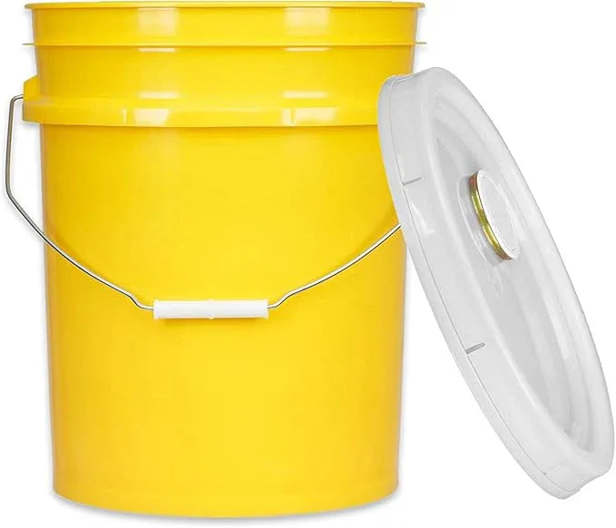 House Naturals 5 Gal Yellow Plastic Bucket with Lid Food Grade BPA Free Premium 90 mil Pail - NeatNest