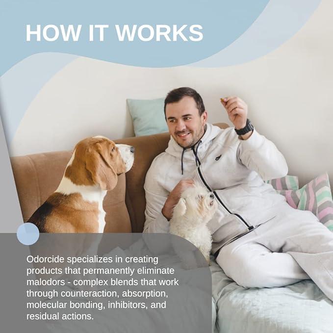 Odorcide Odormed Odor Eliminator Concentrate - Pet Odor Eliminator for Strong Odor on Floors, Walls, Cages & More - All-Purpose with Safe, Non-Enzymatic Formula (1 Gal, Cool White Linen) - NeatNest