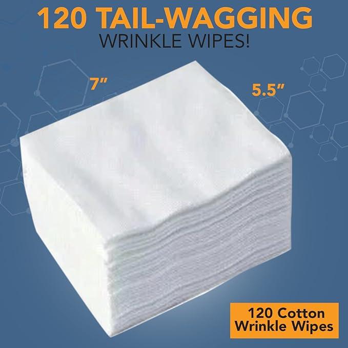 NOVEHA 120PCs - 5”x7” Large Dog Wipes | Wipes for Bulldog, French Bulldog, Pug, English Bulldog | Deodorizing, for Multiple Areas Removes Dirt, Wrinkles, Folds, Tear Stain, Tail Pockets & Paws - NeatNest