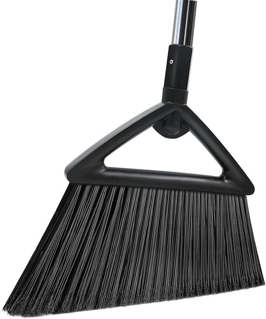 Heavy Duty Commercial Broom,Upgraded Angle Brooms for Sweeping Indoor and Outdoor,Perfect Black Broom of Kitchen,Garage - NeatNest