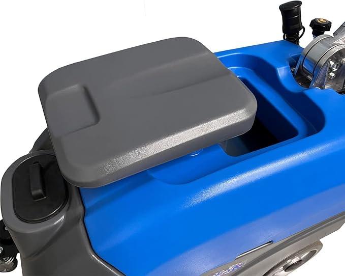 Floor Scrubber Machine with 15'' Brush, Foldable Walk Behind Hand Push Floor Scrubber Machine, good for office/restaurant(EM-25 Blue) - NeatNest