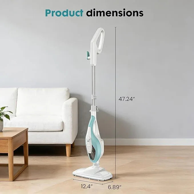 Steam Cleaner for Home, Handheld Floor Steamer Cleaner, Lightweight All in 1 Steam Mop Detachable Steamer for Hardwood Floor Tile Couch, 2 Washable Pads, 1550W 212°F Deep Cleaning, White and Green - NeatNest
