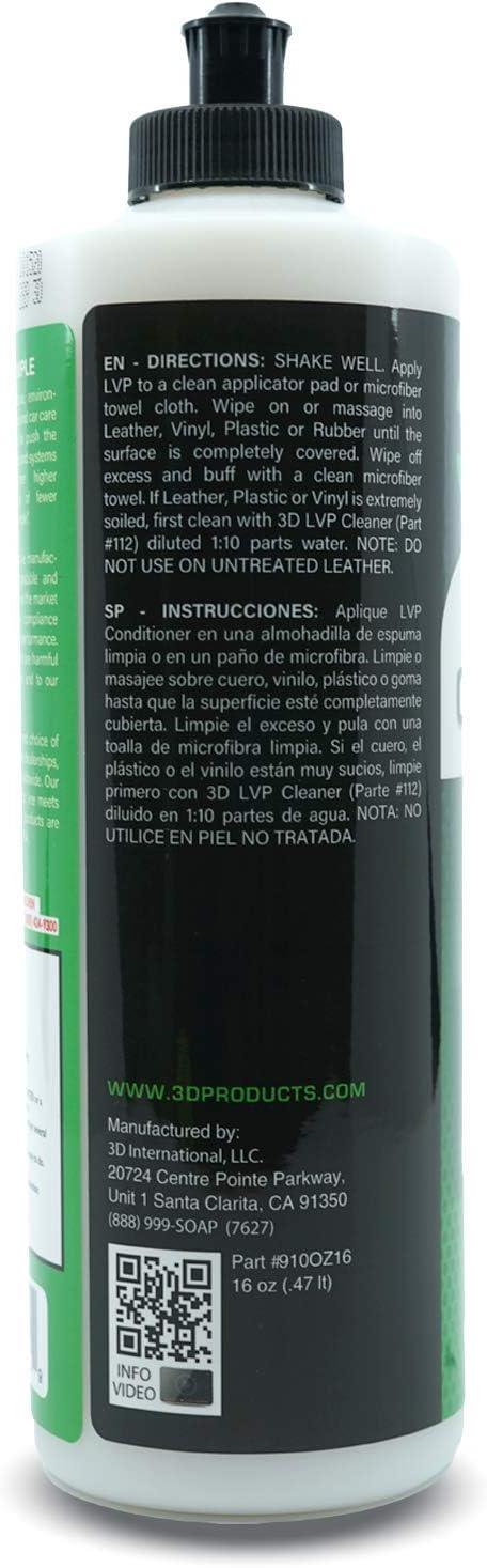 3D Leather, Vinyl & Plastic Conditioner | Restores, Conditions & Protects Car Interiors | Non-Greasy UV Protection for Seats, Steering Wheels, & Trim |16 oz - NeatNest