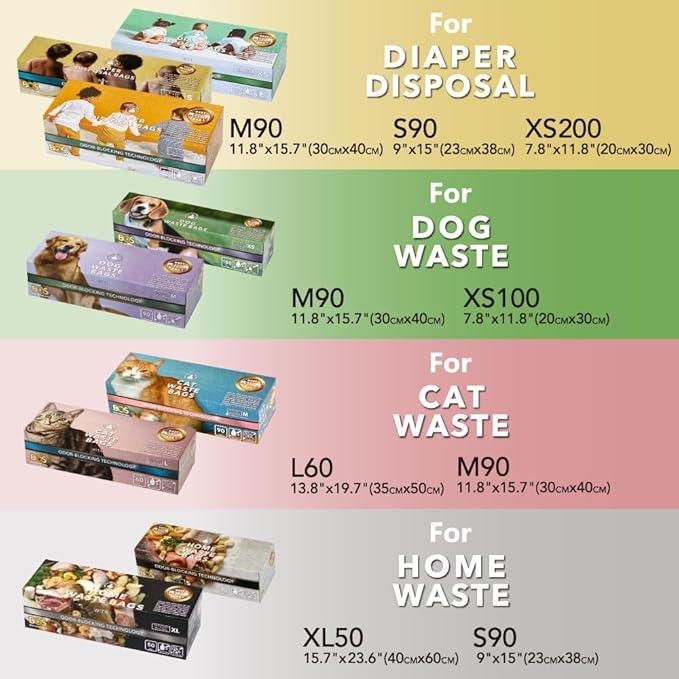 BOS Odor-Sealing Kitchen, Home & Food Small Trash Bags for Waste- Disposable Bags - Scent & Smell Free (50 Bags) [Size XL, Color White] (Pack of 1) - NeatNest