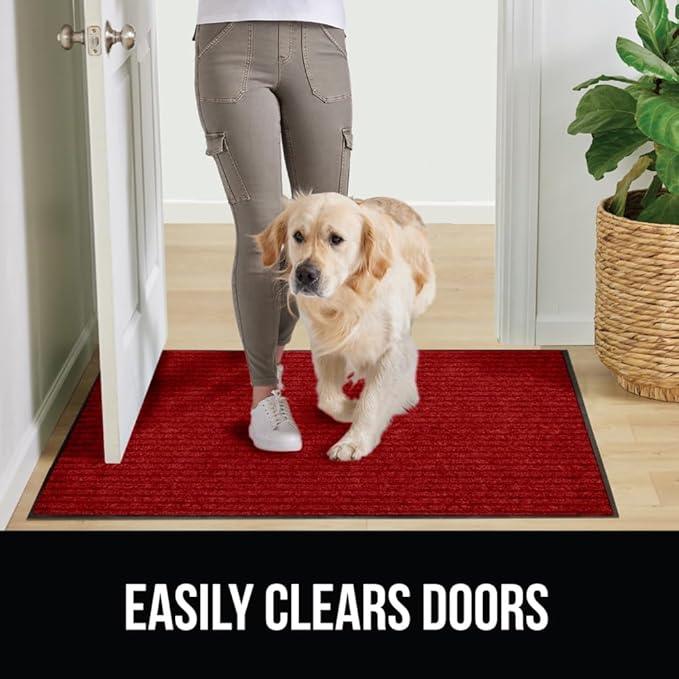 GORILLA GRIP Waterproof Traffic Guard Door Mat, 70x24, Heavy Duty Entryway Mats, Strong Rubber Back Commercial Utility Rugs for Office Hallway, Garage Floor and Home, Low Profile Carpet Runner, Red - NeatNest
