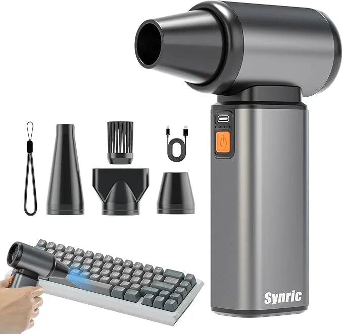 Compressed Air Duster, Stepless Speed Electric Air Duster, Metal Shell Air Blower with Brushless Motor, 120000 RPM Keyboard Cleaner Replaces Canned Air for Outdoors, Car, Home Cleaning - NeatNest