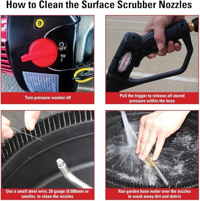 Simpson Cleaning 80165 Universal 15" Steel Pressure Washer Surface Cleaner for Cold Water Machines, 1/4" Quick Connection, Recommended Min 2200 PSI up to Max of 3700 PSI, Black - NeatNest