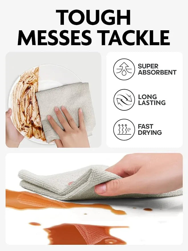 Fantasticlean Microfiber Cleaning Cloth Roll -75 Pack, Tear Away Microfiber Towels, 12" x 12", Reusable, Washable, Scratch Free, Ultra Absorbent Dishcloth for Home Supplies, Car, Pet (Cool Grey) - NeatNest