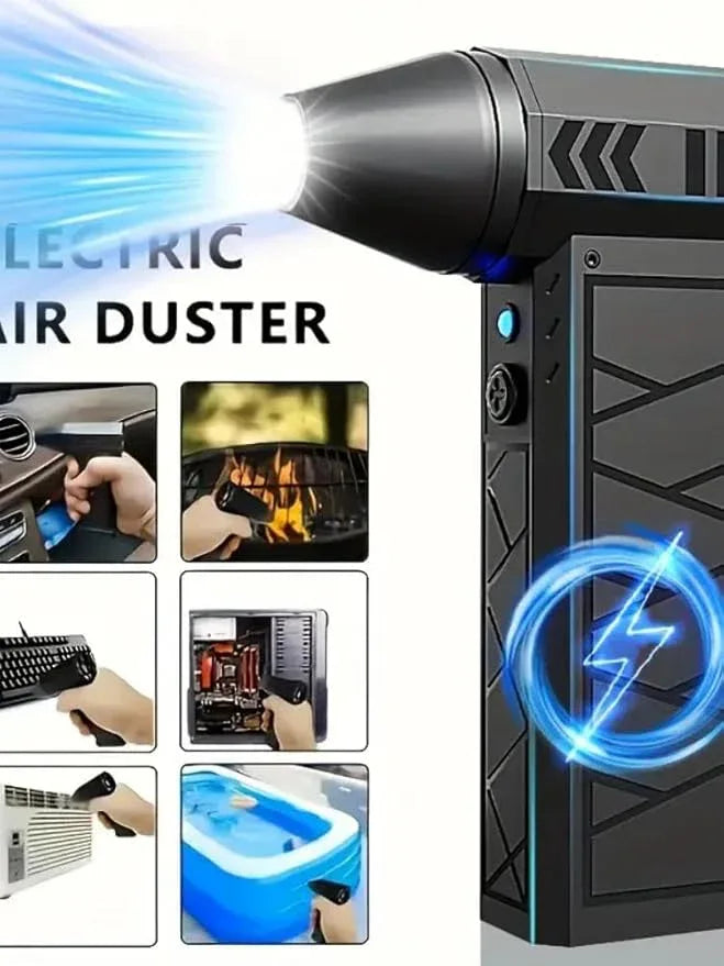 Electric Air Duster, 130000RPM Powerful Compressed Air Duster,4-Speed Adjustable Mini Blower with LED Light, Rechargeable Duster Blower for Computer, Keyboard, Car, Home Cleaning - NeatNest