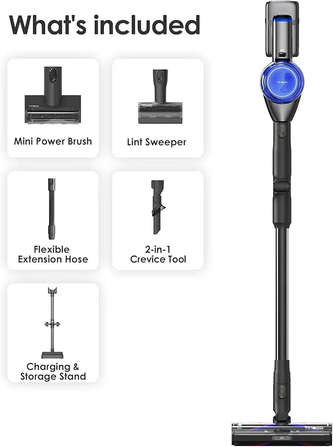 Tineco Pure ONE S70 Cordless Vacuum Cleaner, 200AW Powerful Suction, 3D Sense Pro Cleaning System, 6-Stage Filtration with 95min Runtime, Zero Tangle Brush with 180° Foldable Tube (Blue-Gray) - NeatNest