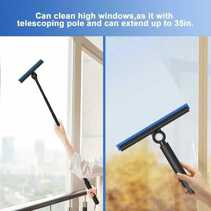 Shower Squeegee for Glass Doors, Squeegee with Long Handle, Telescoping Squeegee for Shower, Extendable Window Cleaner Tool for Car Windows, Tile Walls, Sliding Door, Shower Glass Door - NeatNest