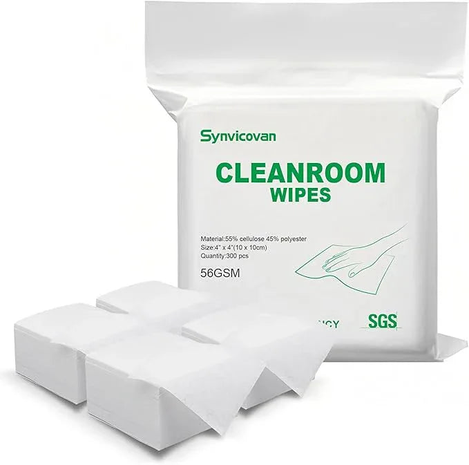 Cleanroom Wipes 4"x4" (1200 Pcs, Cellulose/Polyester Blend, Grade B, 56GSM) Lint Free Wipes for Laboratory, Electronics, Pharmaceutical,Printing,Automotives and Semiconductor Industries - NeatNest