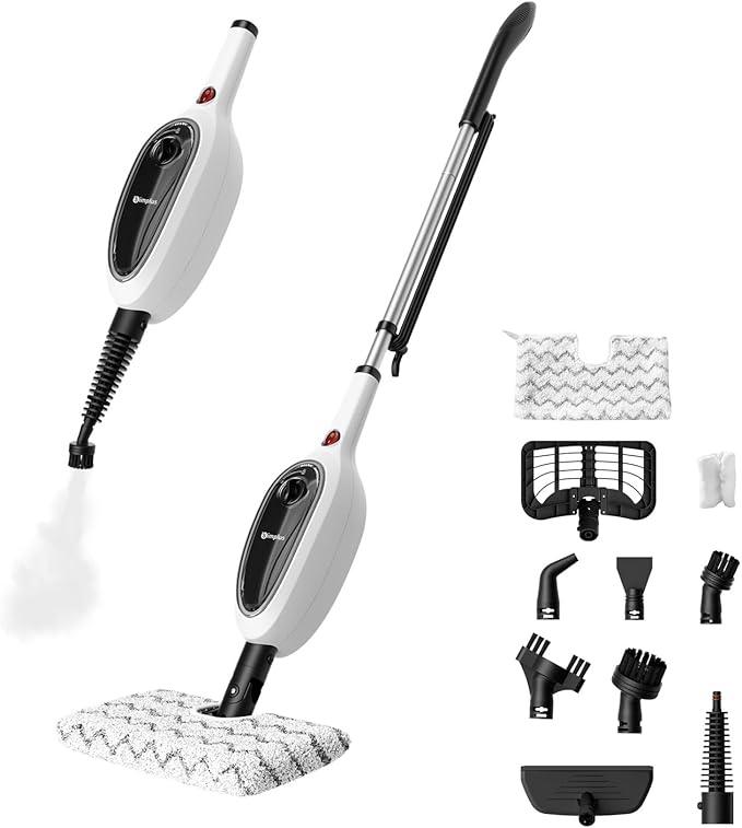 SIMPLUS Steam Mop, 8-in-1 Steam Cleaner, 17S Heat Up, Floor Steamer Double-Sided Flip Design, Suitable for Kitchen, Bathroom, Wood Floor, Tile, Windows, Clothes, Whole Home Cleaning - NeatNest