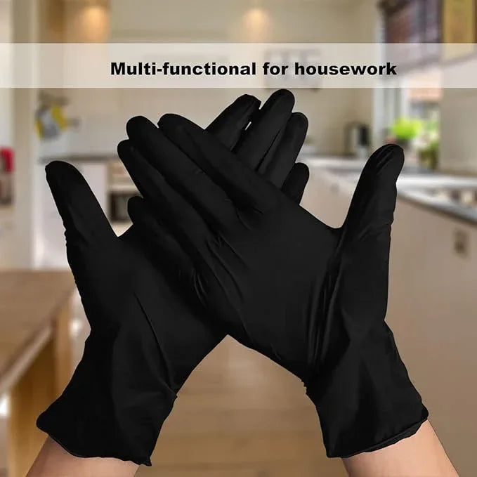 Disposable Gloves Medium, Nitrile and Vinyl Blend Latex Free Gloves, 4 Mil,1000 Pc. Food Grade Glove for Cleaning, Food Prep, Hair Dye, Tattoo, Black - NeatNest