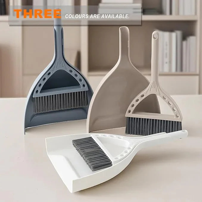 Mini Broom and Dustpan Set Small Dust pan and Brush Set Perfect for Desk Office Camping Dorm RV Essentials (White) - NeatNest