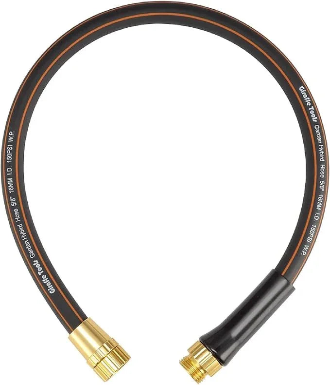 Giraffe Tools Leader Hose 5/8 inch x 2.5ft for Garden, Heavy Duty Water Hose, Flexible & Lightweight Short Hybrid Hose with Bend Protection, Male to Female Fittings - NeatNest