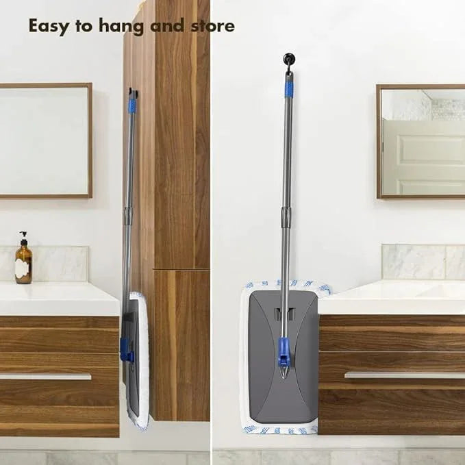 Masthome Extra Large Microfiber Mop for Floor Cleaning, 16“ Flat Mop with 5 Pad for Wet & Dry Use, Dust Mop for Hardwood Laminate Tile Ceramic, 1 Cleaning Scraper Included-Blue - NeatNest