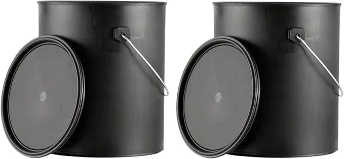 House Naturals 1 Gallon Plastic Paint Bucket can for Paint Storage 128oz Black All Plastic Made in USA - NeatNest