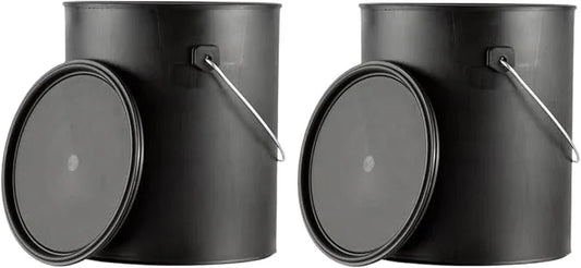 House Naturals 1 Gallon Plastic Paint Bucket can for Paint Storage 128oz Black All Plastic Made in USA - NeatNest