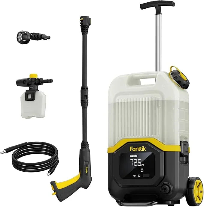 Fanttik NB8 Ultra Cordless Pressure Washer w/4.0 Gal Tank, Max 725PSI Electric Power Washer with 5-in-1 Nozzle, 20FT Hose, Adjustable Pressure, Power Cleaning for Car Washing, Patio - NeatNest
