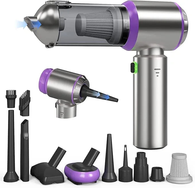 Car Vacuum Portable Cordless, 22000PA High Power handheld Vacuum Cleaner with Brushless Motor,11 in 1 Mini Hand Held Vacuum Cordless Rechargeable Air Duster/Blower/Pump for Car, Home, Pet, Office - NeatNest