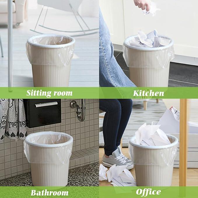 Teivio 6 Gallon 180 Counts Strong Garbage Bags Trash Bags, Bathroom Trash Can Bin Liners, Plastic Bags for home office kitchen, Clear - NeatNest