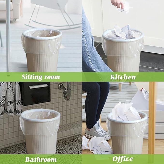 Teivio 1.5 Gallon 210 Counts Small Trash Bags Garbage Bags, Bathroom Trash Can Bin Liners, Small Plastic Bags for home office kitchen, Clear - NeatNest