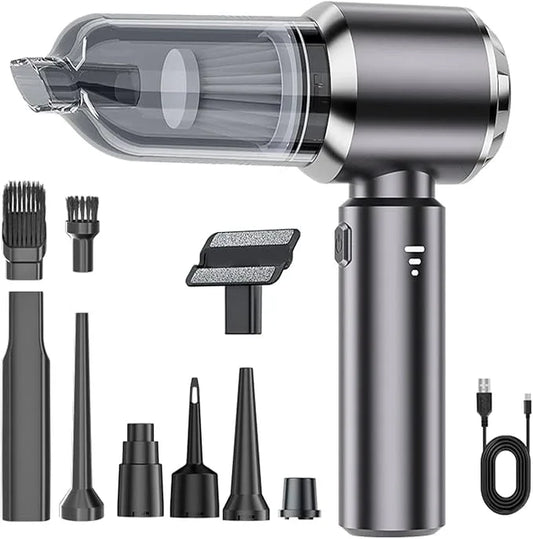 Car Vacuum Portable Cordless, 19000Pa Mini Vacuum Cleaner High Power 4-in-1 Compressed Air Duster Blower Pump Small Handheld Vacuum Cleaner Cordless Rechargeable for Car Home Office Desk - NeatNest