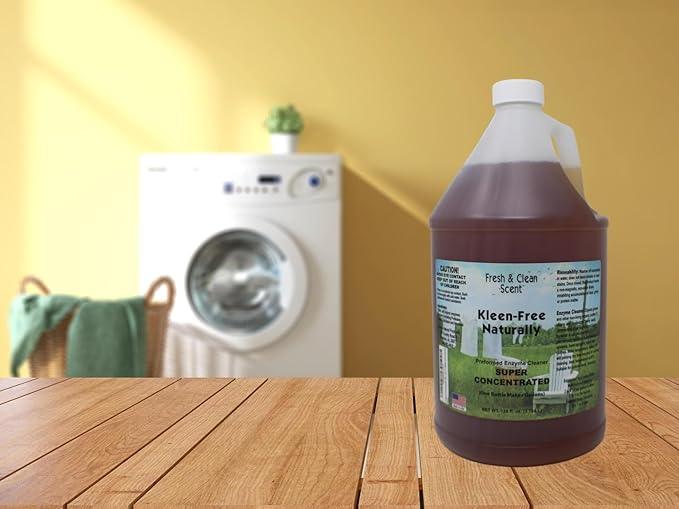 Naturally Preformed Enzyme Cleaner, Enzyme Solution, Multi-Purpose Cleaner, Laundry Additive and More - Concentrate - Fresh and Clean Scent -128oz - NeatNest