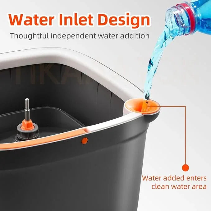 KZKR Spin Mop and Bucket Set with 10 Replaceable Microfiber Mop Pads with Self Separation Dirty and Clean Water System, Self Wringing 360° Rotating Square Mop Head for Hardwood Tile Marble Floors - NeatNest