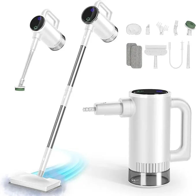 11-in-1 Steam Mop - Detachable Handheld Steam Cleaner with 380mL Tank, 260℉ Floor Steamer for Hardwood, Tile, Grout, Windows, Bath & Kitchen - 3-Level Steam Control, Multi-Purpose Floor Steam Cleaner - NeatNest