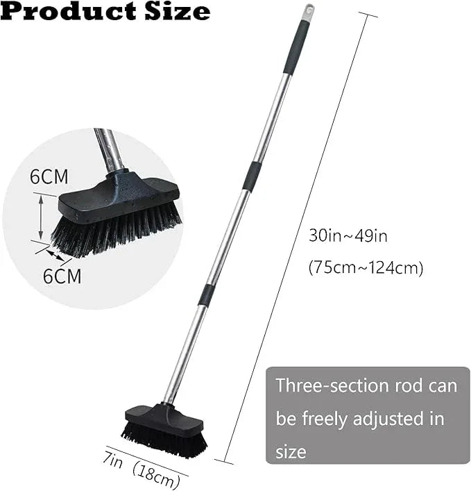 BSMstone Push Broom Brush Stiff Bristles Floor Cleaning Brush Multi-Purpose Scrubber Brushes for Bathroom Bathtub Tile Floor Deck Patio - NeatNest
