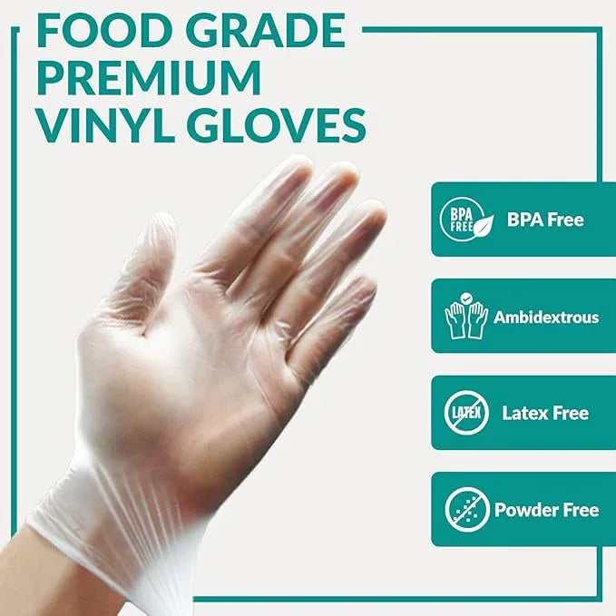 Klex Disposable Heavy Duty Vinyl Gloves Latex Free Powder Free, BPA Free Medical Grade Disposable Glove, Large L, 1000 Count - NeatNest