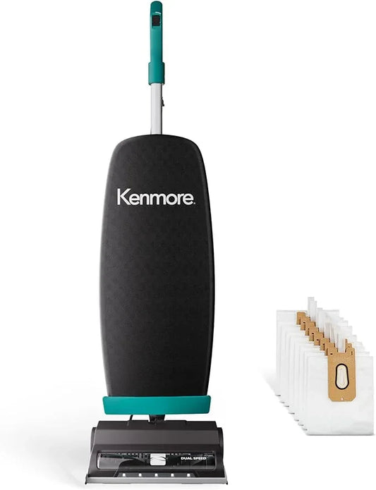 Kenmore BU1001 B200 Series Commercial Grade Vacuum Cleaner Lightweight 14L Capacity Bagged Upright Vac with LED Headlight and 2-Speed Setting Powerful Suction for Pets, Carpets & Hard Floor - NeatNest