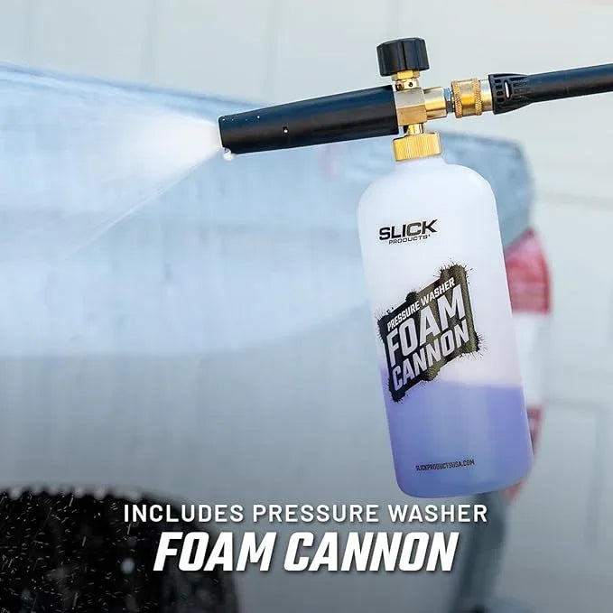 Slick Products Wash & Wax (64 oz.) + Pressure Washer Foam Cannon Bundle – Super Concentrated Car Wash Foam Shampoo for Car, Truck, RV, Motorcycle, Trailer, and Boat - NeatNest