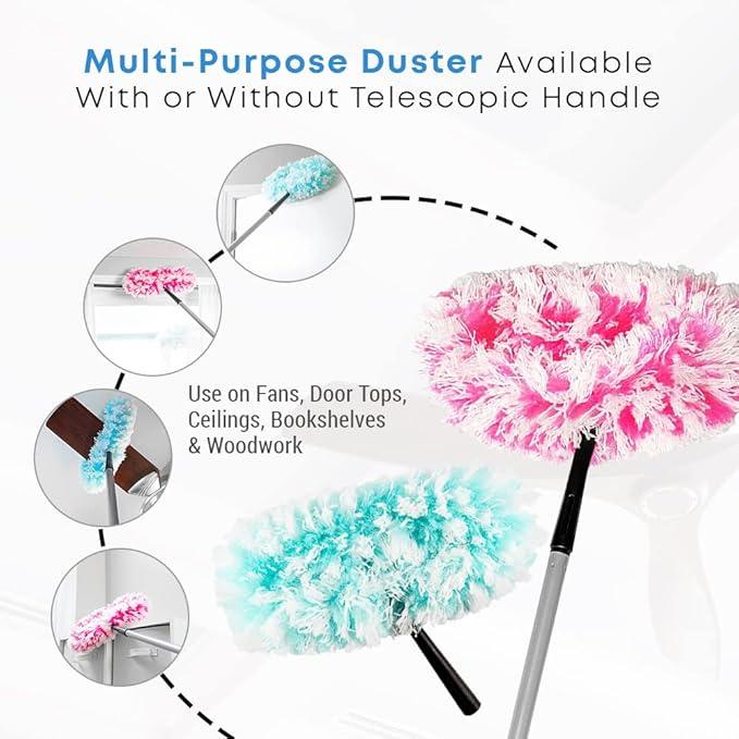 Fuller Brush Fuzzy Fan Duster – Dust & Clean Ceiling Fans, Walls, Woodwork – Polystatic & Microfiber Grabs & Holds Dust, Lint, Cobwebs & Dirt - Fan Duster Head Only (Teal) - NeatNest