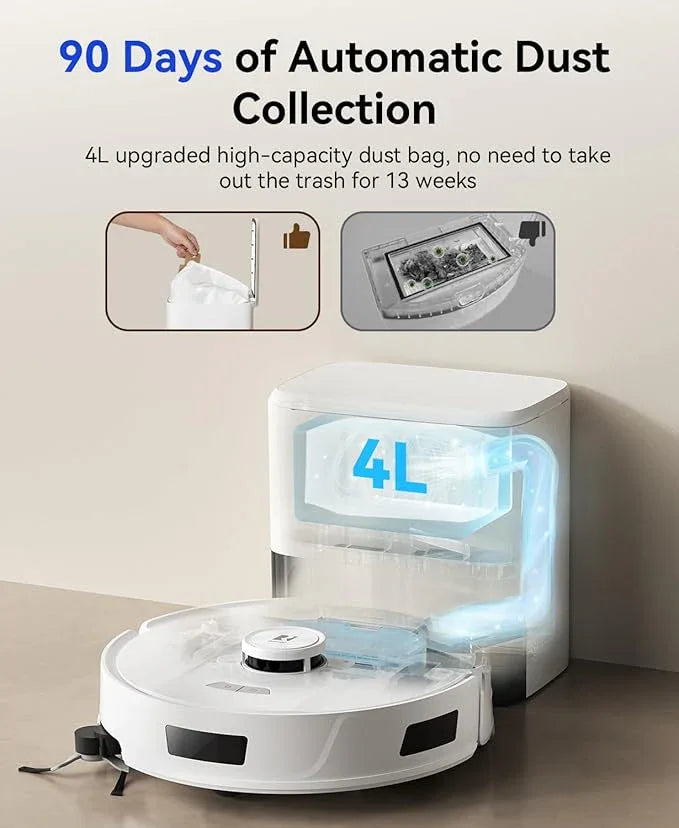 Redroad Robot Vacuum Cleaner 20,000 Pa Robot Vacuum and Mop,90 Day Self Emptying Vacuum Robot,Lidar Navigation,5G/2.4GWiFi APP Aspirateur Robot,Self-Charging Robot Vacuums for Pet,Floor,Carpet - NeatNest