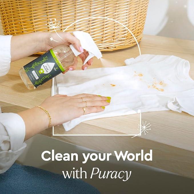 Puracy Stain Remover, Natural Travel and Laundry Stain Cleaner for Clothes, Baby Essentials, Kids Stains, Oil and Fabric Spot Cleaner, Unscented (Stain Remover Spray, 4 fl oz) - NeatNest
