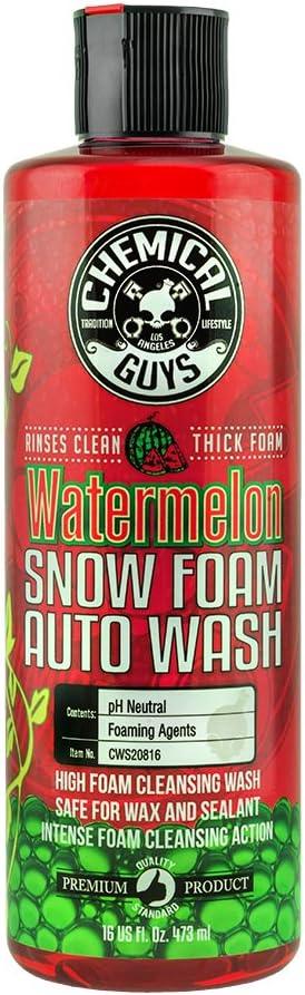 Chemical Guys CWS20816 Watermelon Snow Foam Car Wash Soap, (Works with Foam Cannons or Bucket Washes) Safe for Cars, Trucks, Motorcycles, RVs & More, 16 fl oz, Watermelon Scent - NeatNest